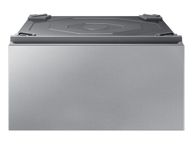 Samsung Bespoke 27" Laundry Pedestal with Storage Drawer in Silver Steel