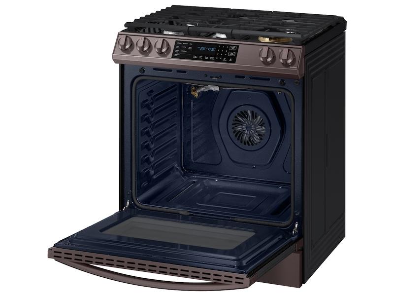 Samsung 6.0 cu ft. Smart Slide-in Gas Range with Air Fry in Tuscan Stainless Steel