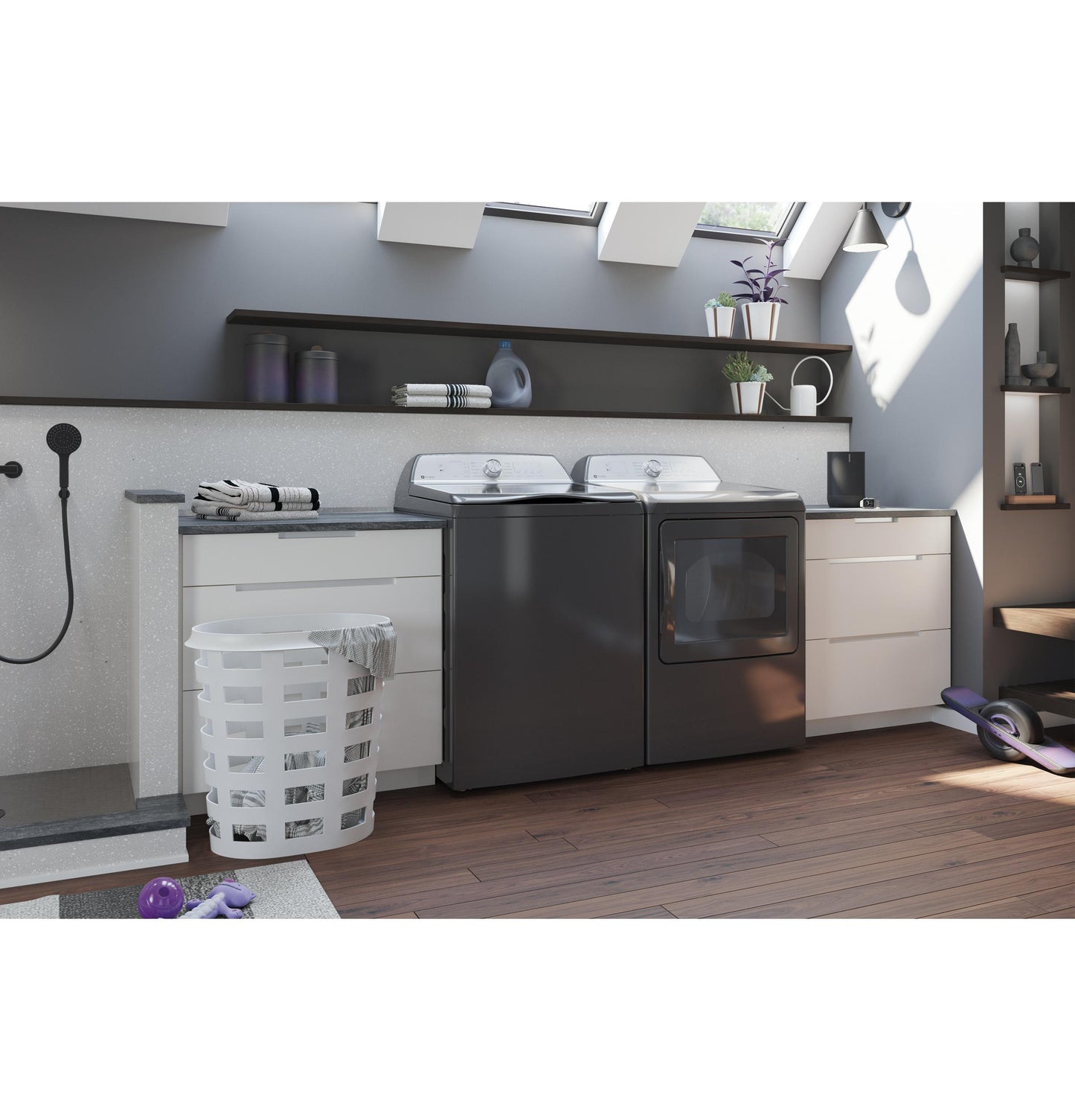 PTW600BPRDG GE Profile™ ENERGY STAR® 5.0 cu. ft. Capacity Washer with Smarter Wash Technology and FlexDispense™