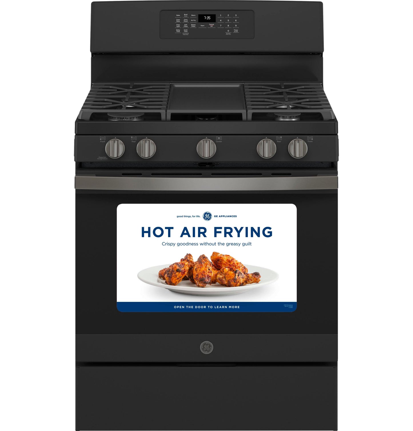 GE® 30" Free-Standing Gas Convection Range with No Preheat Air Fry