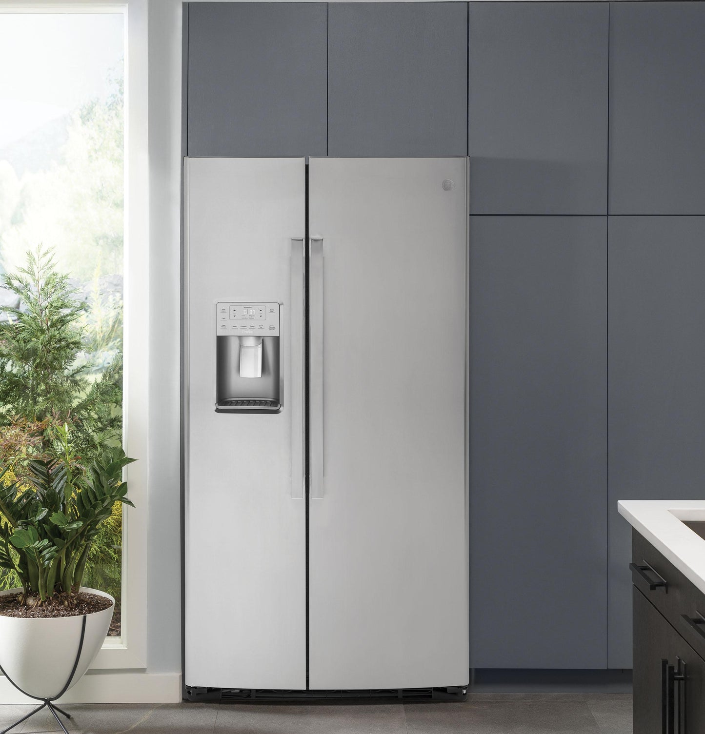 PZS22MYKFS GE Profile™ 21.9 Cu. Ft. Counter-Depth Side-By-Side Refrigerator