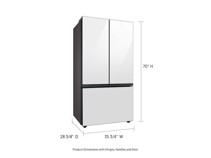 Samsung Bespoke 3-Door French Door Refrigerator (24 cu. ft.) with AutoFill Water Pitcher in White Glass