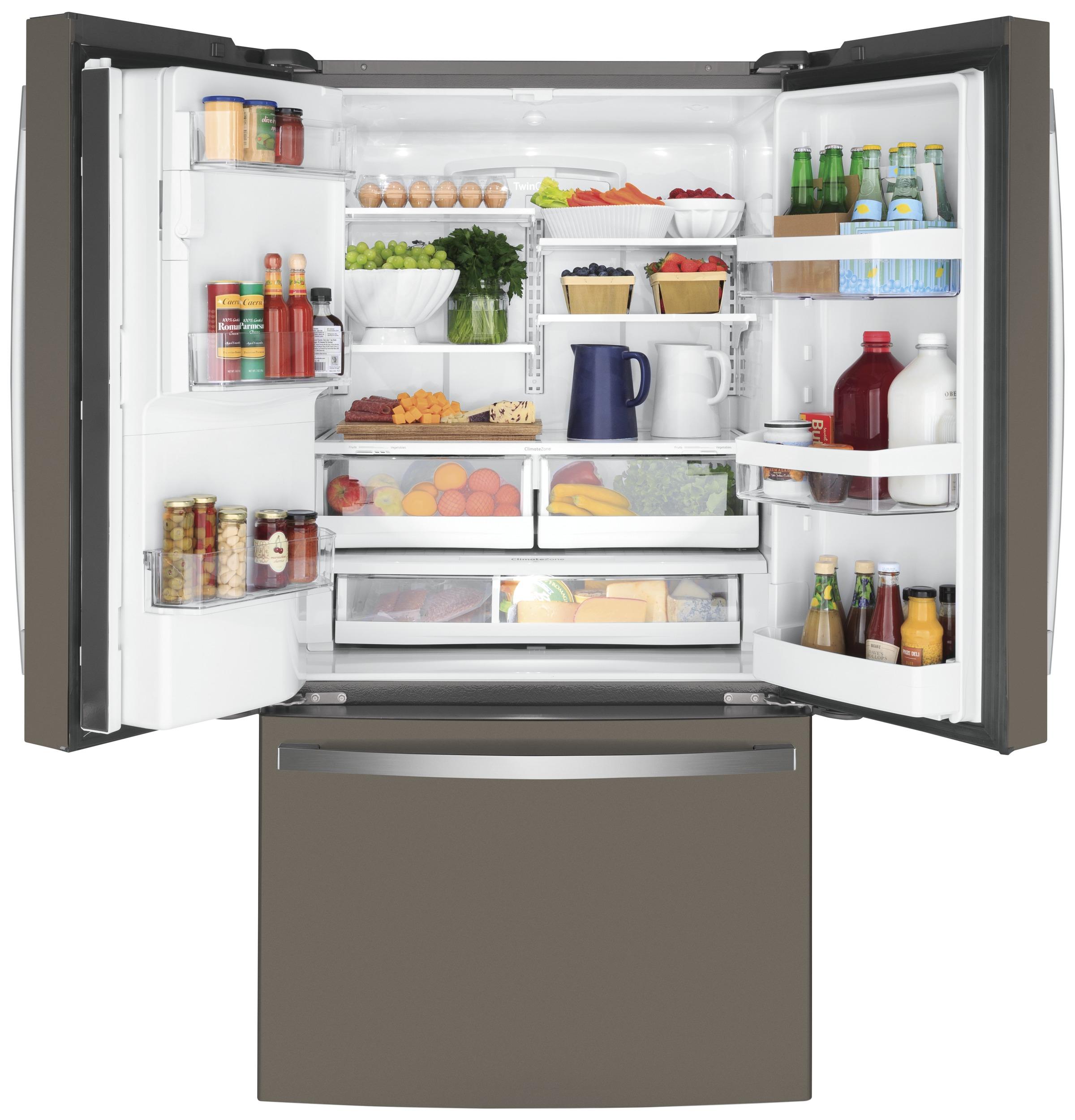 GE Profile - PYE22KBLTS - GE Profile™ Series ENERGY STAR® 22.1 Cu. Ft.  Counter-Depth French-Door Refrigerator with Hands-Free AutoFill-PYE22KBLTS